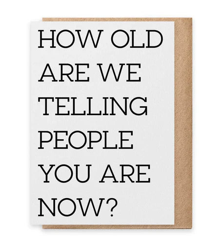 Funny birthday greeting card with kraft envelope from Simply Serenity greeting cards collection