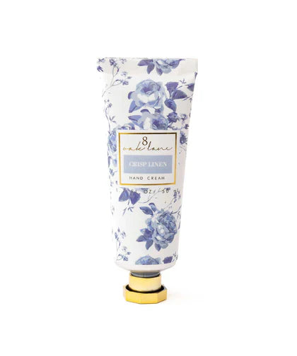 Nourishing hand cream tube with blue floral design from Simply Serenity moisturizing hand care collection