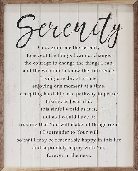 Framed Art -Serenity Prayer