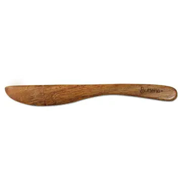 Black Handle Butterie Acacia Wood Flip-Top Butter Dish w/ Spreader