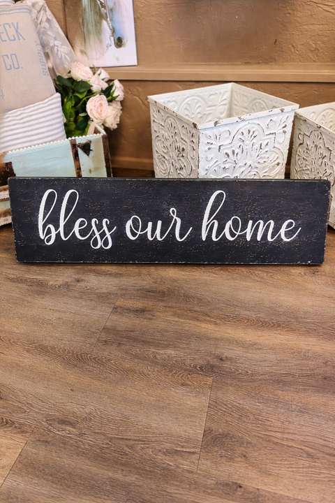 Bless Our Home Sign - Black