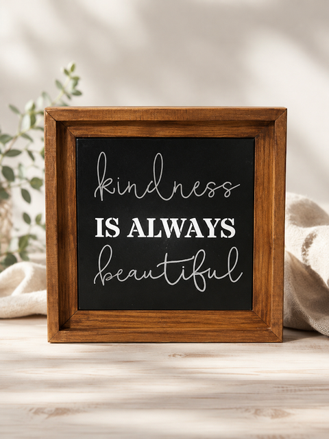 Kindness is Always Beautiful Framed Sign