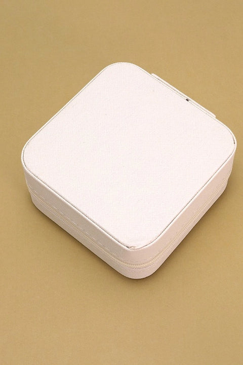 Off White Jewelry Organizer Travel Box Case