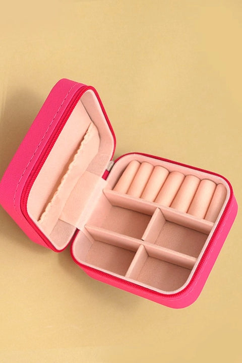 Fuchsia Jewelry Organizer Travel Box Case