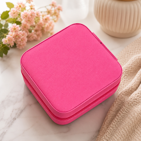 Fuchsia Jewelry Organizer Travel Box Case