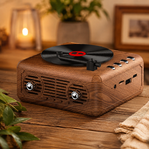 Wooden Vintage Vinyl Speaker