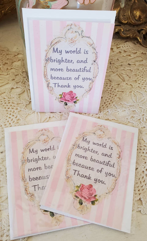 Because of You Mini Greeting Card