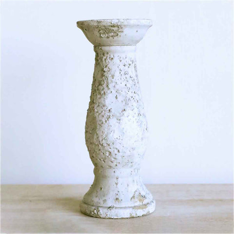 Visby Candle Holder -  Antique White   4x10