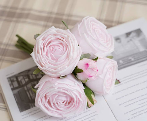 6-stem bundle-Real Touch rose bouquet - White