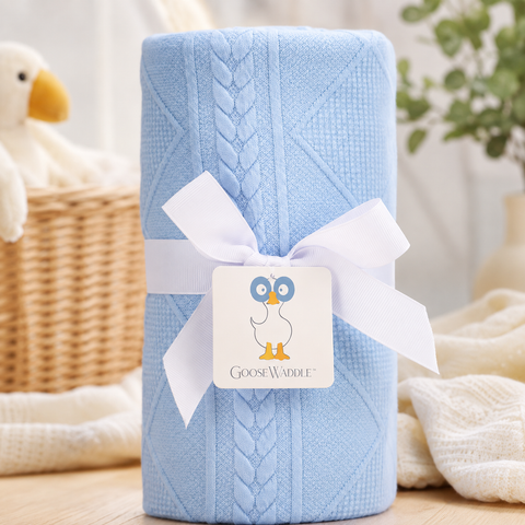 Blue Goose Waddle Knit Baby Blanket