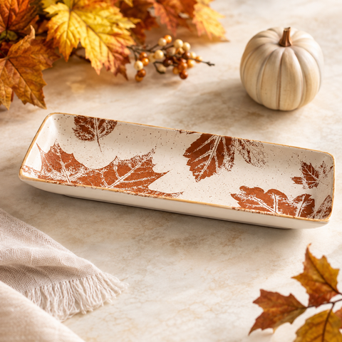 Fall Leaves Rectangular Platter
