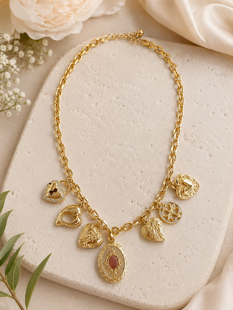 Charm Gold Chain Link Necklace
