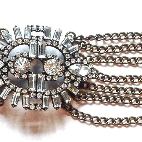 Bracelet - Deco Crystal Center & Chains