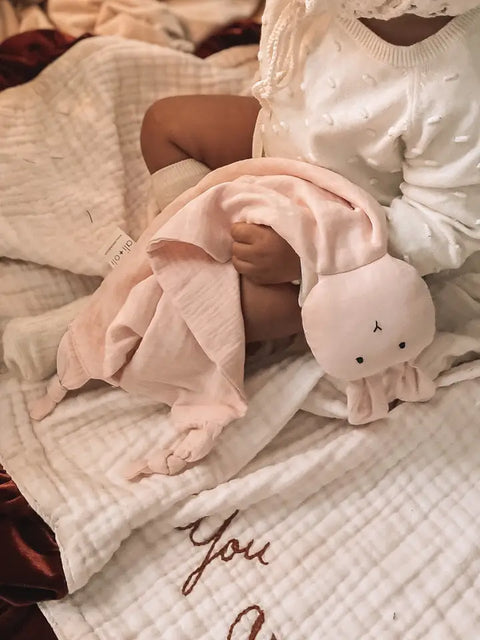 Pink Bunny Cuddle Security Blanket