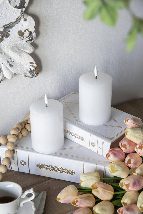 Flameless Candles w/Remote - White