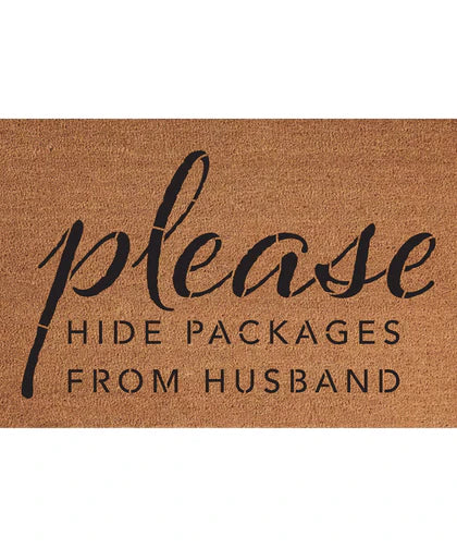Please Hide Packages Coir Rug