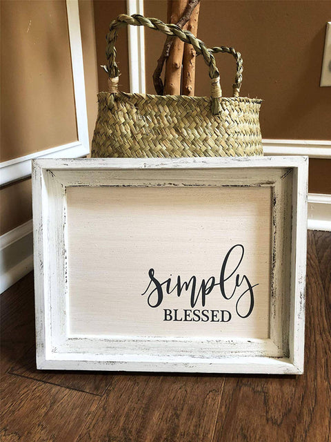 Wood Wall Framed Sign – White