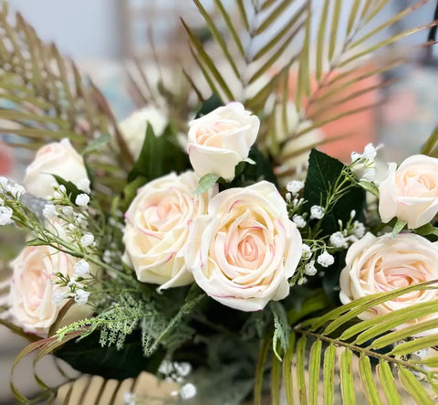 Real Touch Cabbage Rose - Pink Champagne