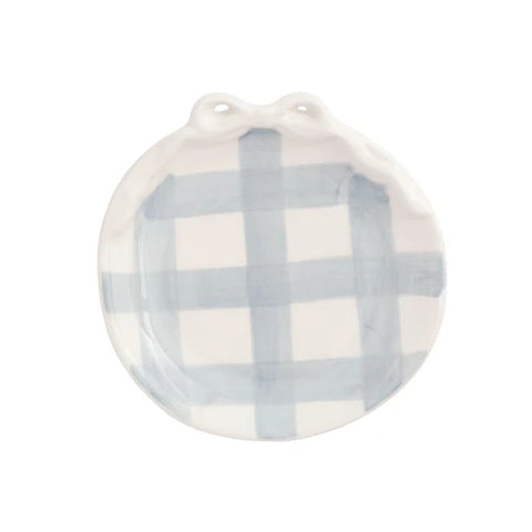 Ceramic Gingham Ring Dish