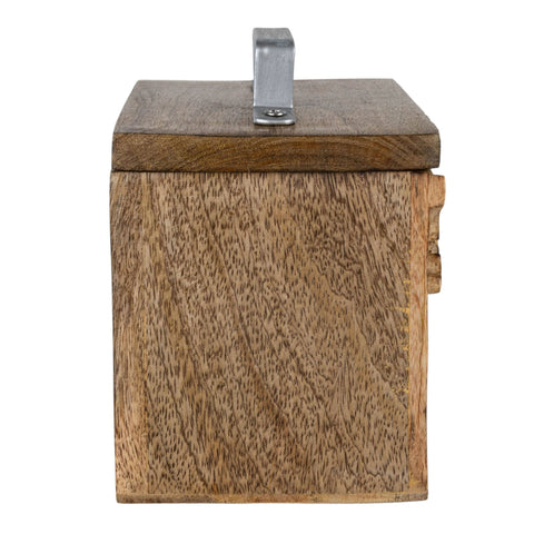 Carved Jewelry Trinket Box Wood
