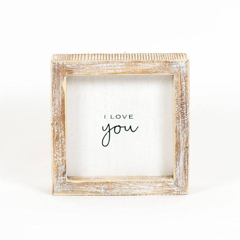 Wood Framed Sign - I Love You