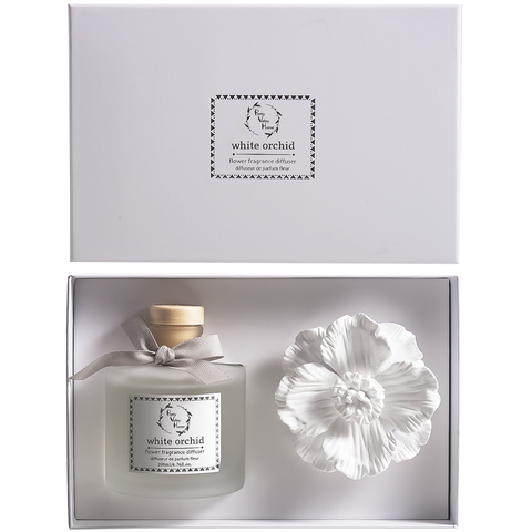 White Orchid (White) Ceramic Flower Diffuser