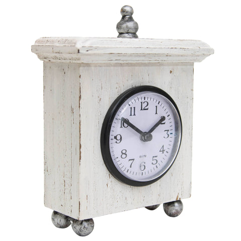 White Wood Tabletop Clock