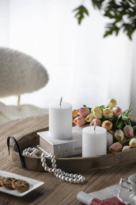 Flameless Candles w/Remote - White
