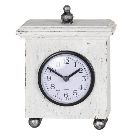 White Wood Tabletop Clock