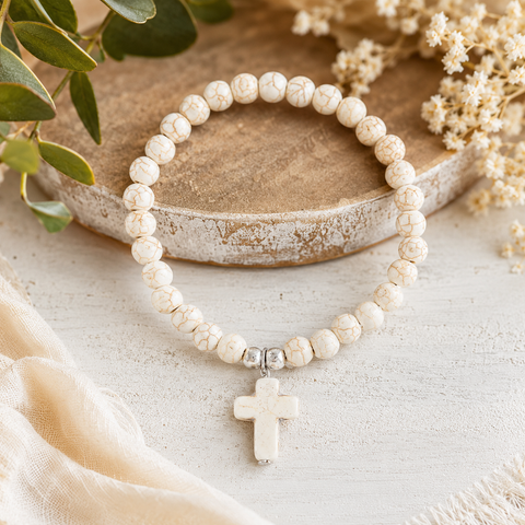 White Cross Bracelet