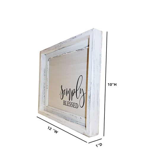 Wood Wall Framed Sign – White