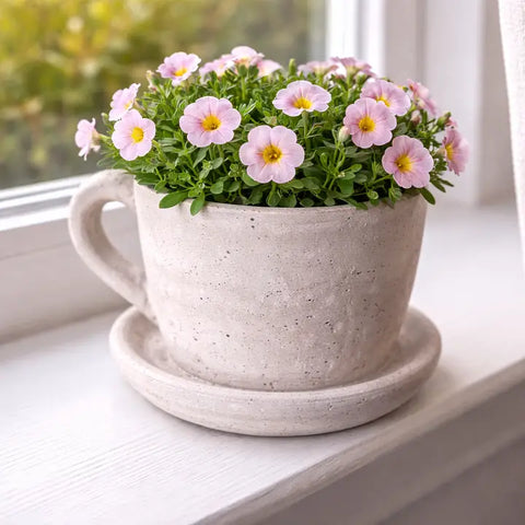 Teacup Cement Planter