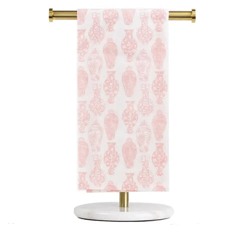 Claire Chinoiserie Hand Towel White/Light Pink