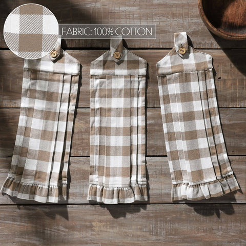 Check Button Loop Tea Towel