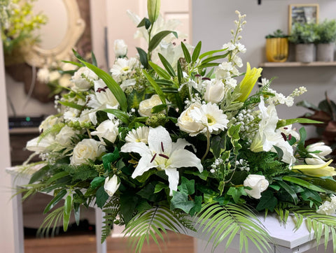 Real Touch Rose-3 Blooms - Soft White