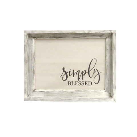 Wood Wall Framed Sign – White