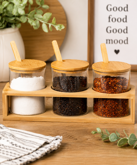 Glass Containers with Bamboo Lids