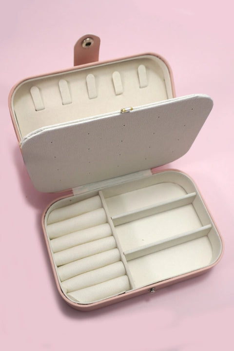 Pink Jewelry Organizer Travel Box Case