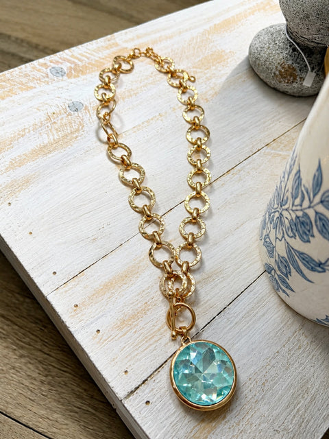 Aqua Stone Bold Necklace