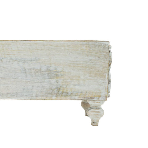 Vennie Whitewashed Carved Wood Bin