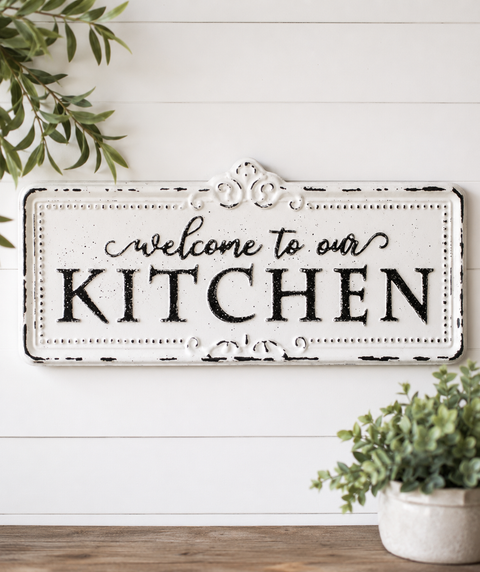 Welcome To Our Kitchen Iron Sign