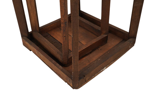 Canopy Farmhouse Wood Lantern-Home Decor-Rustic Brown-Large