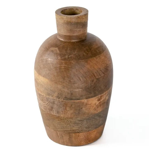 Mango Wood Vase - 6" x 6" x 10"