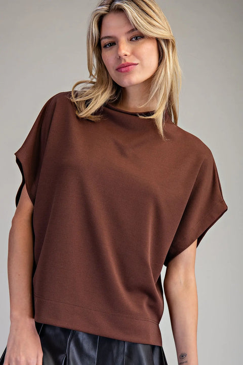 Toffee Mock Neck
