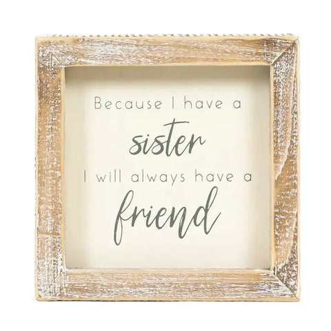 Wood Framed Sign - Sister