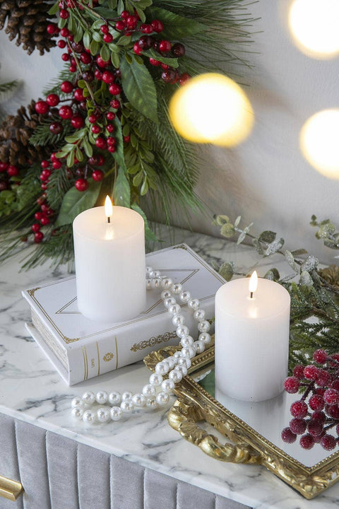 Flameless Candles w/Remote - White