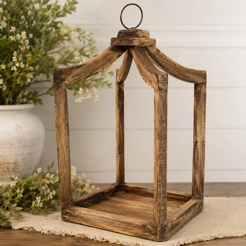 Canopy Farmhouse Wood Lantern
