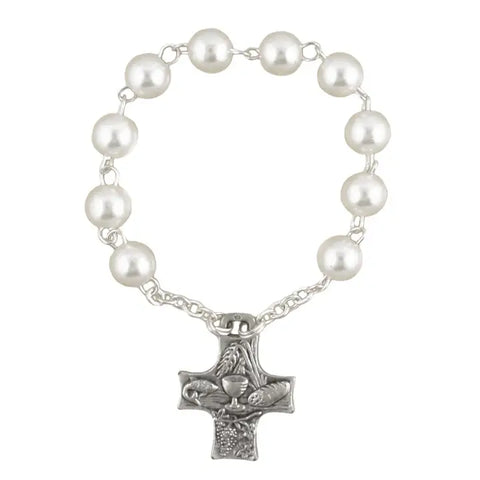 Rosary One Decade Finger First Communion Pearl Beads