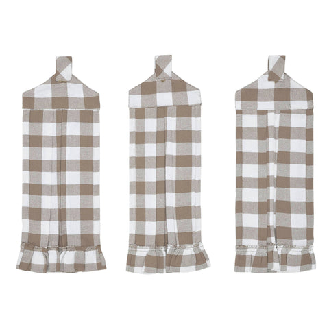 Check Button Loop Tea Towel