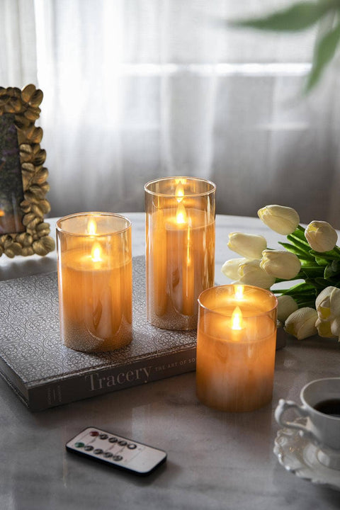 Flameless Candles w/Remote -Amber